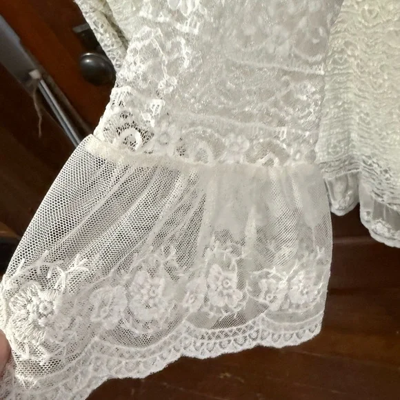 Indigo Soul White Lace Boho Tunic Top – Size Large - Picture 1 of 5